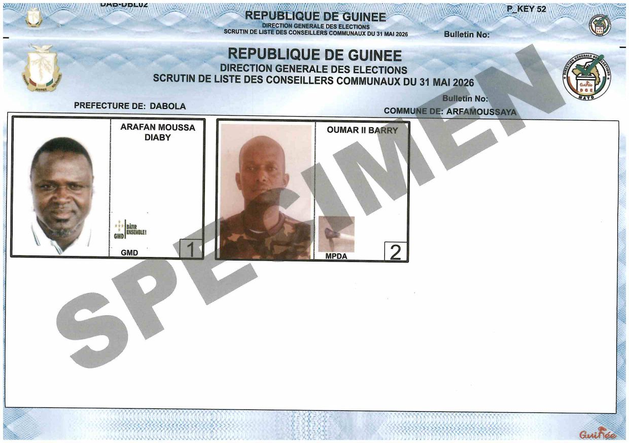 SCRUTIN DE LISTE DES CONSEILLERS COMMUNAUX DU 31 MAI 2026 - PREFECTURE DE DABOLA