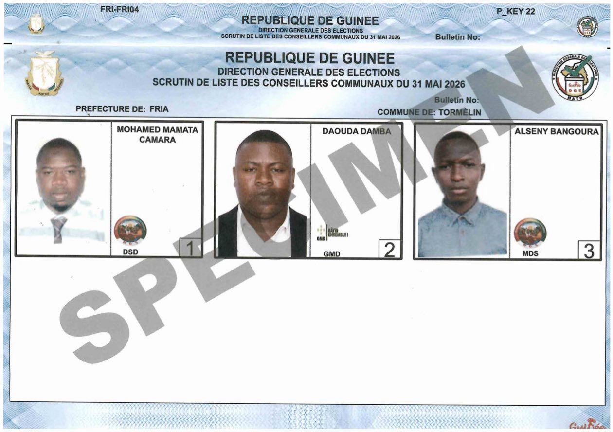 SCRUTIN DE LISTE DES CONSEILLERS COMMUNAUX DU 31 MAI 2026 - PREFECTURE DE FRIA